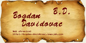 Bogdan Davidovac vizit kartica